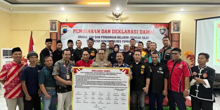 Jelang Pemilu, Puluhan Ormas, LSM dan Perguruan Silat Di Purbalingga Teken Deklarasi Damai
